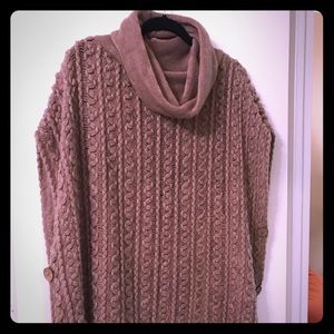 Cowl-Neck Tunic with Buttons